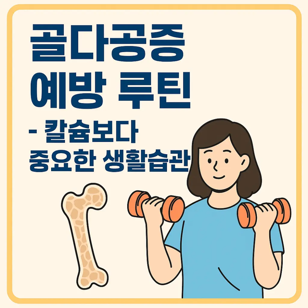 골다공증 예방루틴 문구가 들어간 썸네일