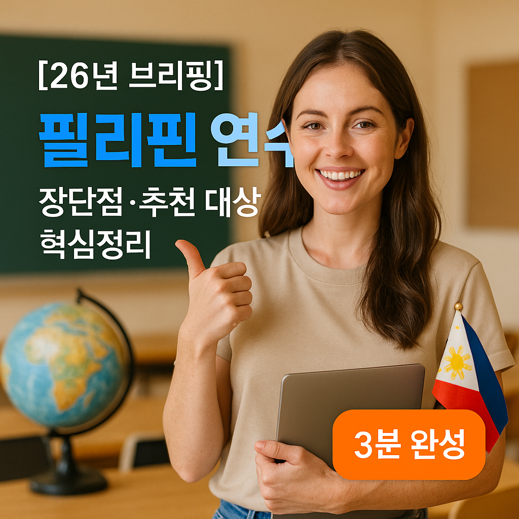 [26년 브리핑] 필리핀 연수 &ndash; 장단점&middot;추천 대상 핵심정리