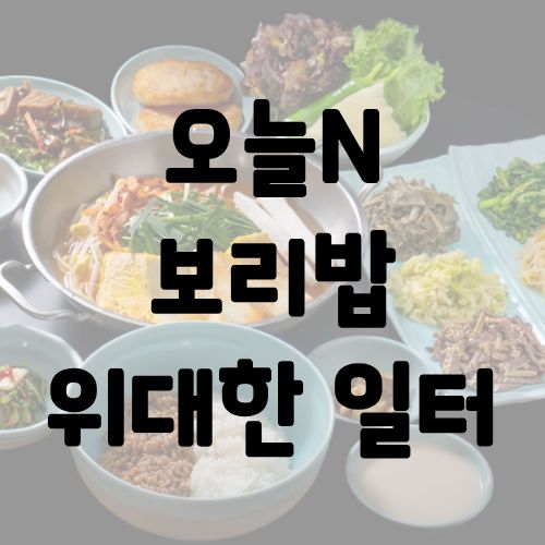 오늘N 보리밥 두비찜 위대한 일터