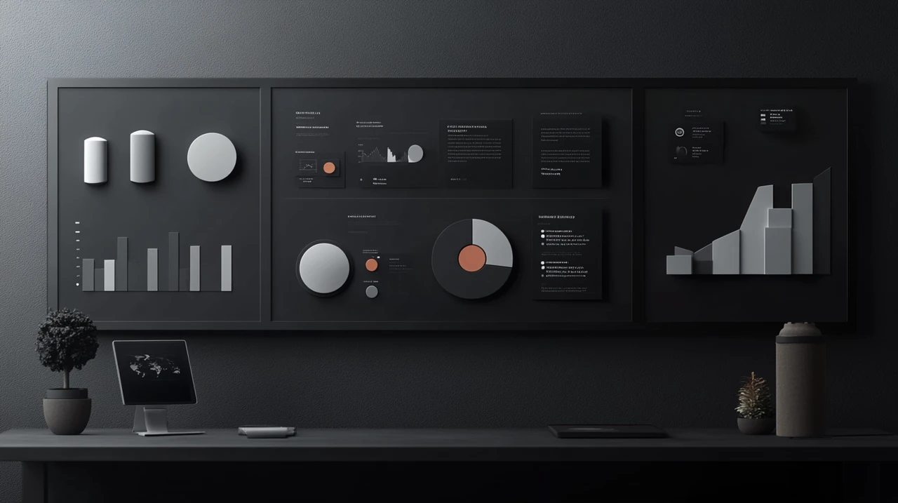 2025년 ETF 시장의 주요 성장 테마를 설명하는 인포그래픽, 다양한 운용 전략과 시장 동향을 혁신적이고 전문적인 감각으로 표현.