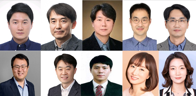 (왼쪽 상단부터 시계방향)손태용 DX부문 VD(영상디스플레이)사업부 부사장, 김성은 DX부문 MX사업부 부사장, 임성택 DA사업부 부사장, 강동구 DS부문 메모리사업부 부사장, 김일룡 DS부문 시스템LSI사업부 부사장, 송문경 DX부문 글로벌마케팅실 부사장, 정혜순 DX부문 MX사업부 부사장, 손왕익 DX부문 MX사업부 스마트폰개발1그룹 상무, 현상진 DS부문 CTO 반도체연구소 부사장, 이주형 DX부문 CTO 삼성 리서치 부사장./사진=삼성전자