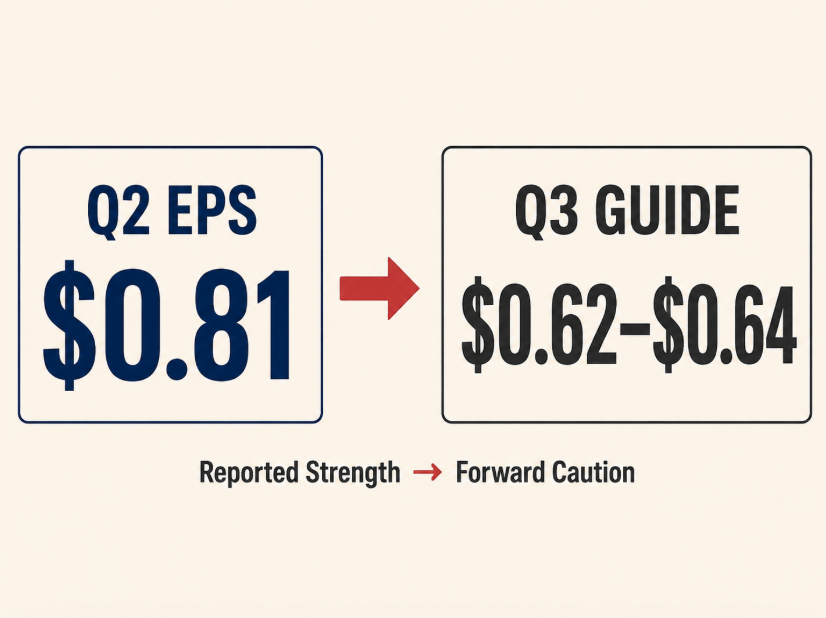 Comparison of Walmart's $0.81 Q2 adjusted EPS with its $0.62 to $0.64 Q3 adjusted EPS guidance That gap matters more than it first appears.