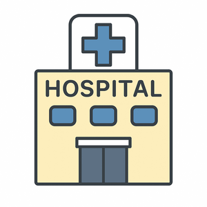 병원을 상징하는 건물 일러스트