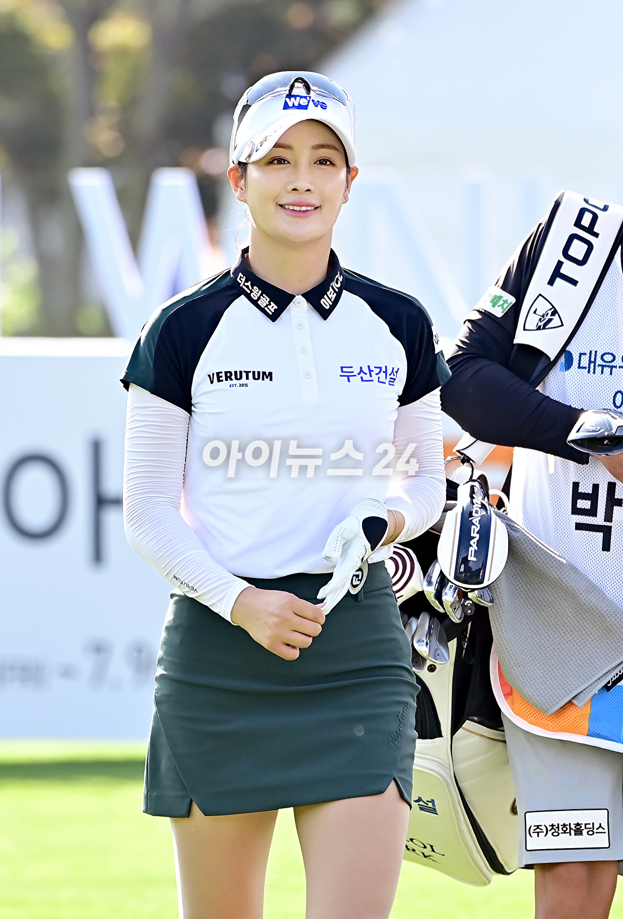 박채윤이 7일 경기도 포천에 위치한 대유몽베르 컨트리클럽(파72ㅣ6,590야드)에서 '대유위니아 MBN여자오픈'(총상금 10억 원, 우승상금 1억 8,000만 원) 1라운드에서 티샷을 하고 있다. [사진=곽영래 기자]