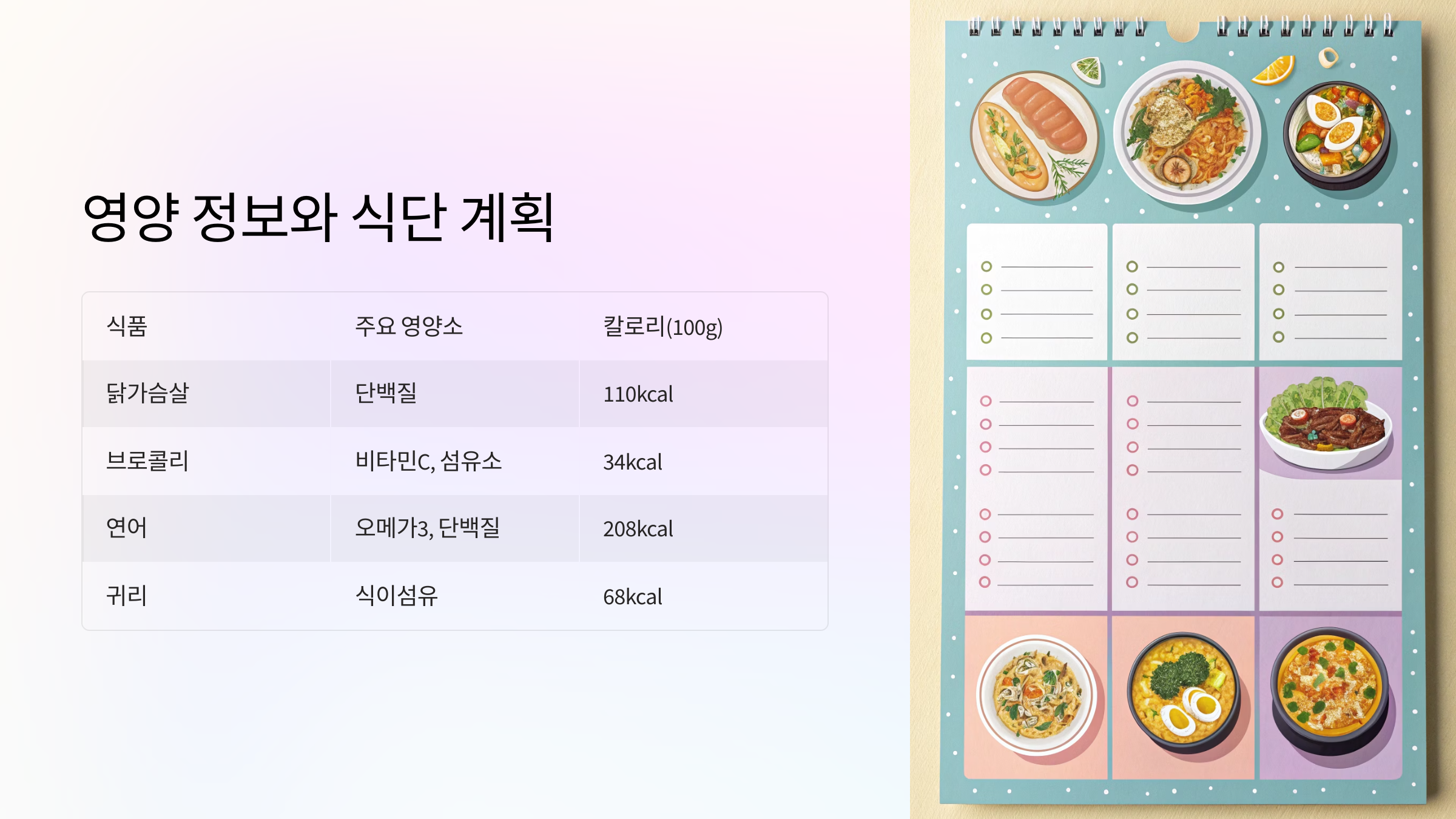 📝 일주일 식단 예시