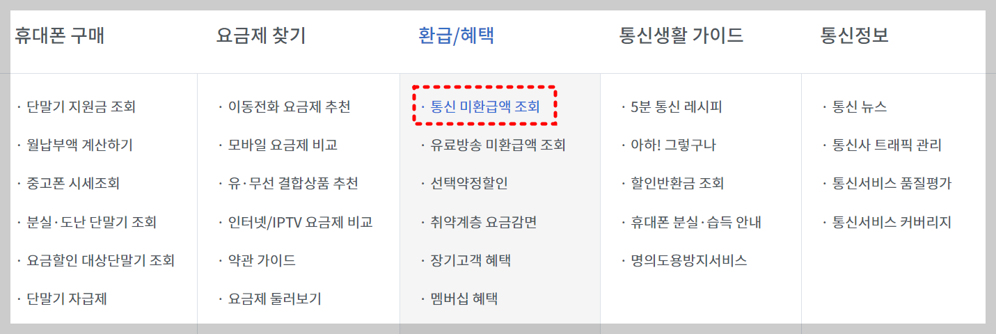 통신요금 환급금