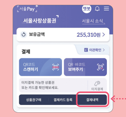 손목닥터 9988 포인트 사용 (서울페이 전환 방법)과 관련된 서울페이 사용하는 과정설명 중 일부 화면 캡처