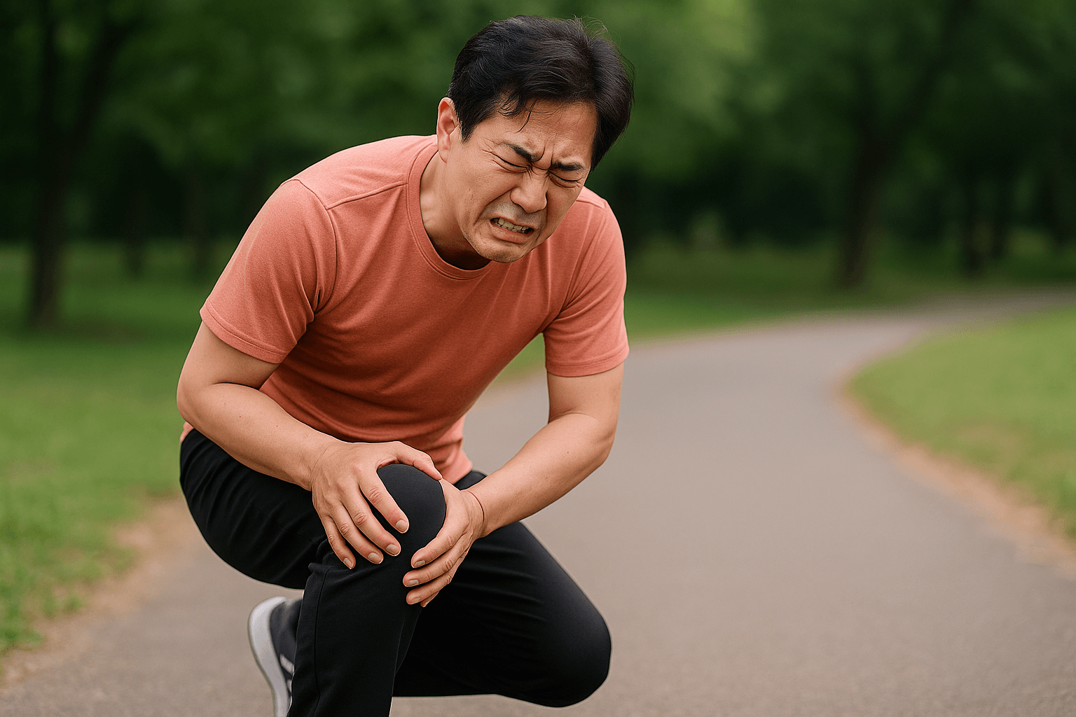 슬로우 조깅 무릎 부상 - 사진