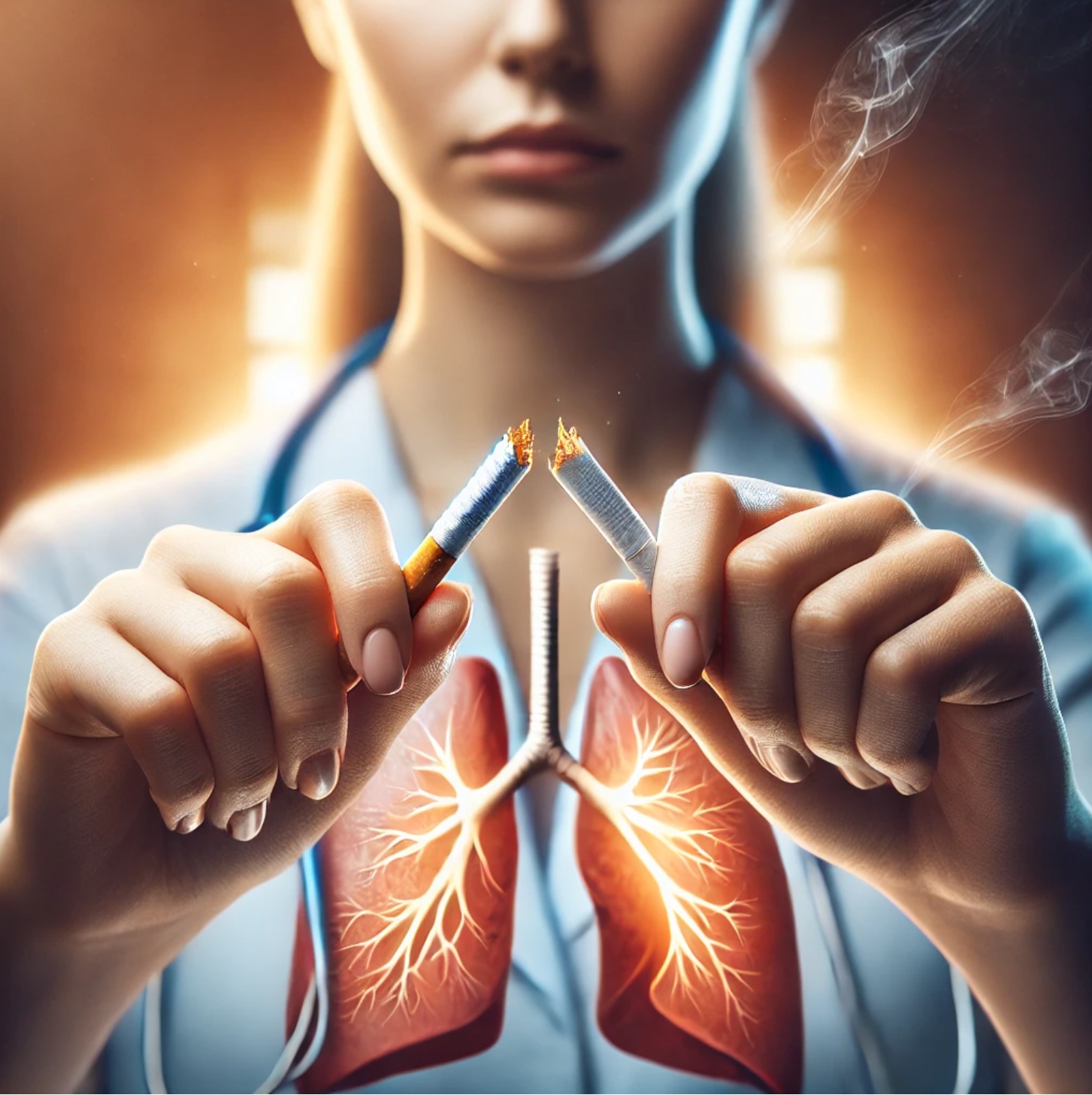 폐암을 예방하려고 하는 사람의 의지가 담긴 사진