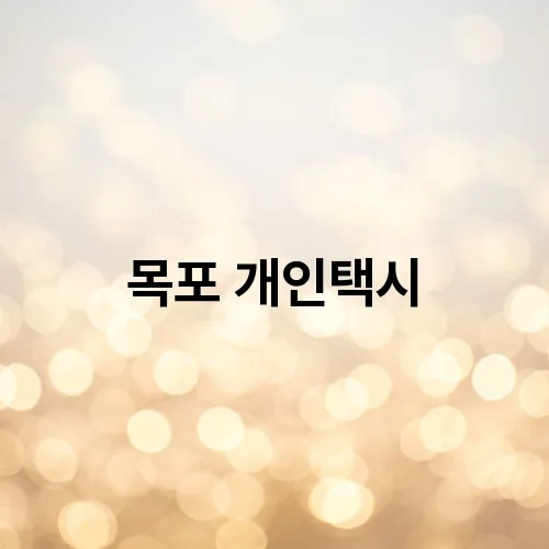 목포 개인택시