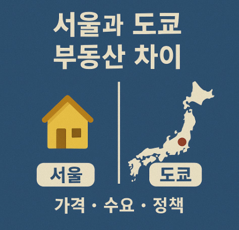 서울과 도쿄 부동산 차이 (가격, 수요, 정책) 관련 이미지