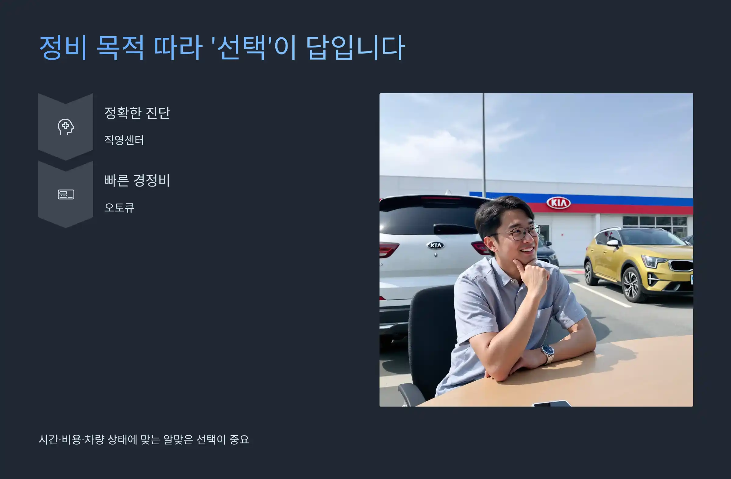 정비 목적 따라 ‘선택’이 답입니다