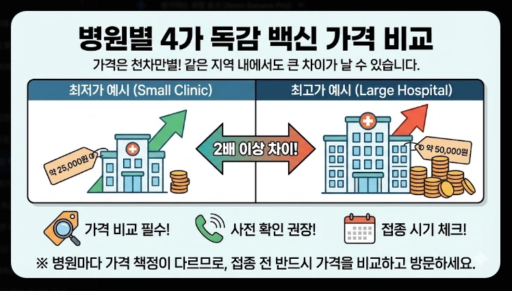 4가 독감 백신 가격