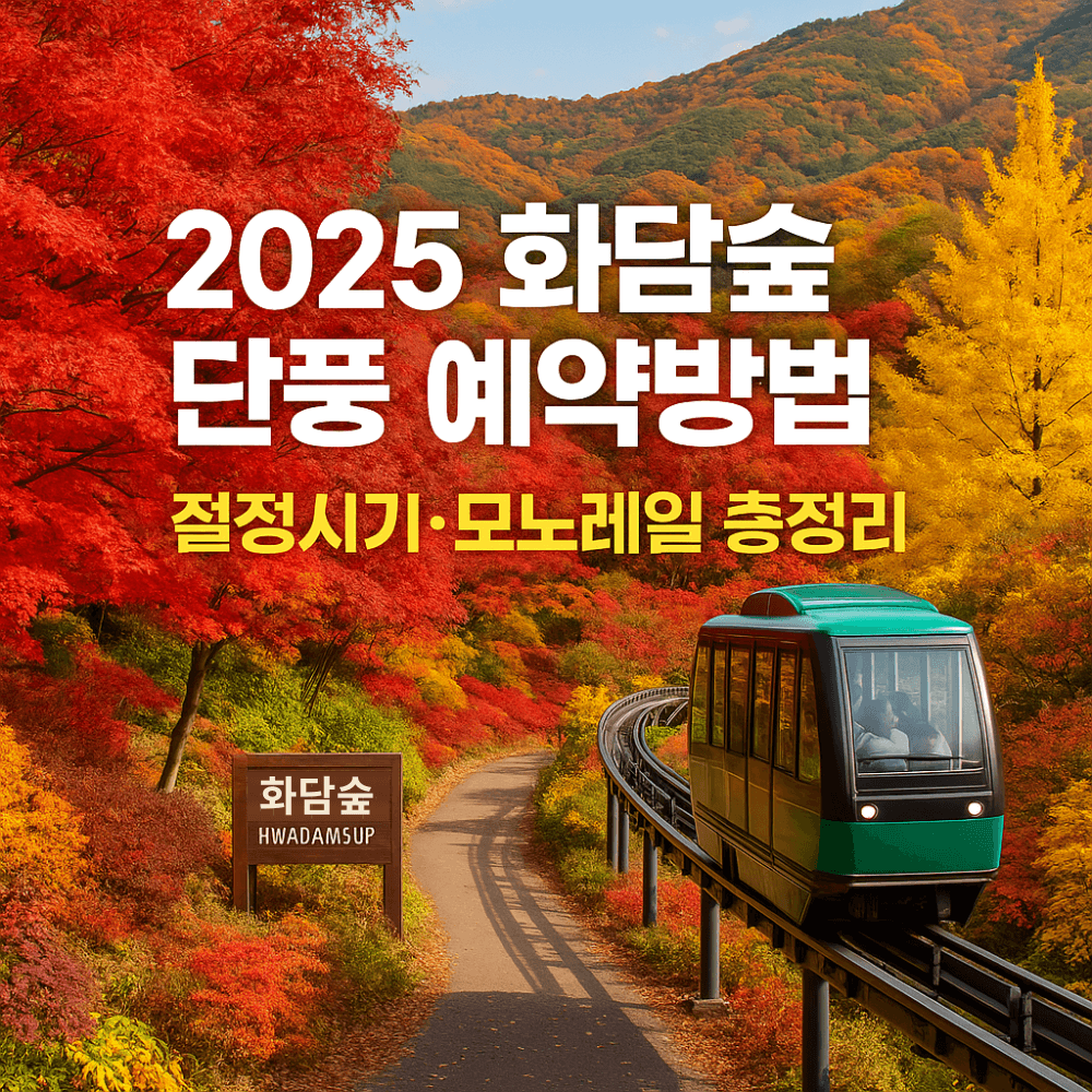 2025 화담숲 예약방법 단풍 절정 시기 모노레일 교통 총정리
