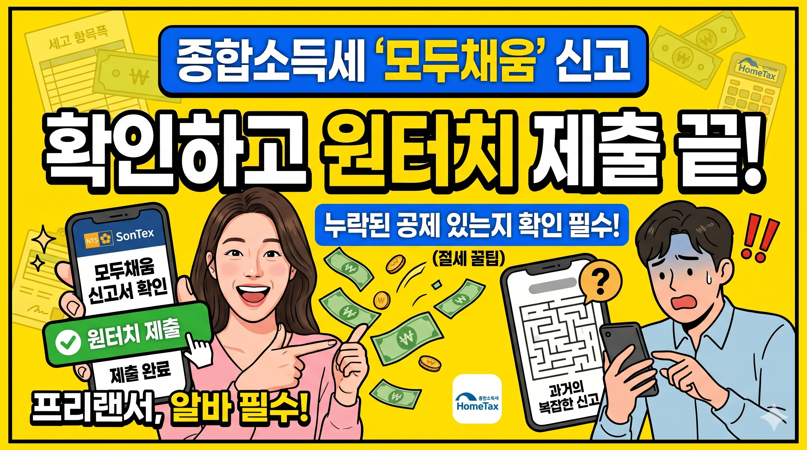 모두채움 신고서 확인 및 원터치 제출 방법