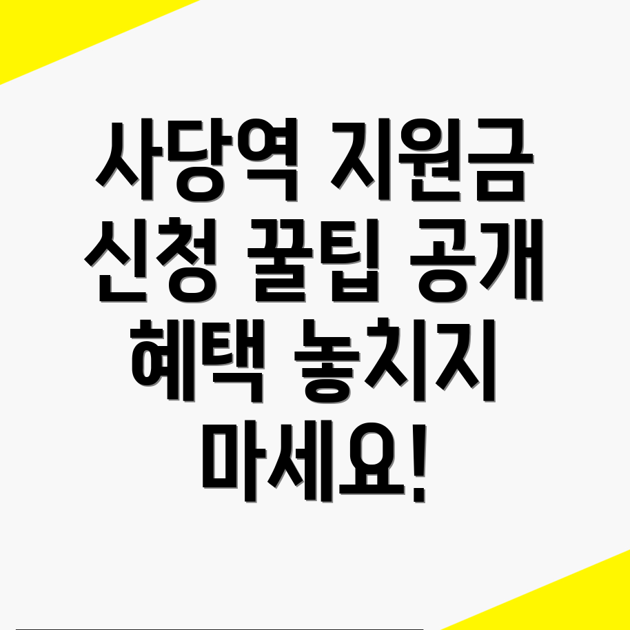 사당역 정부지원금 종류