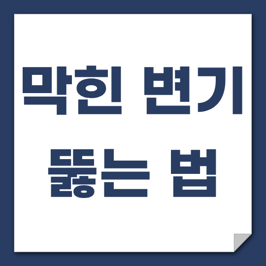 막힌 변기 뚫는 법