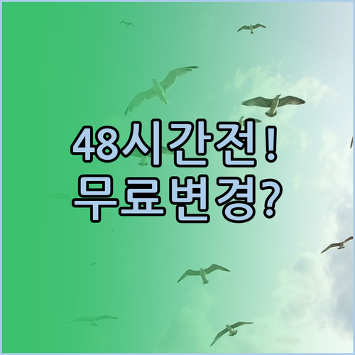 출발 48시간 전 홍콩항공 좌석 무료..