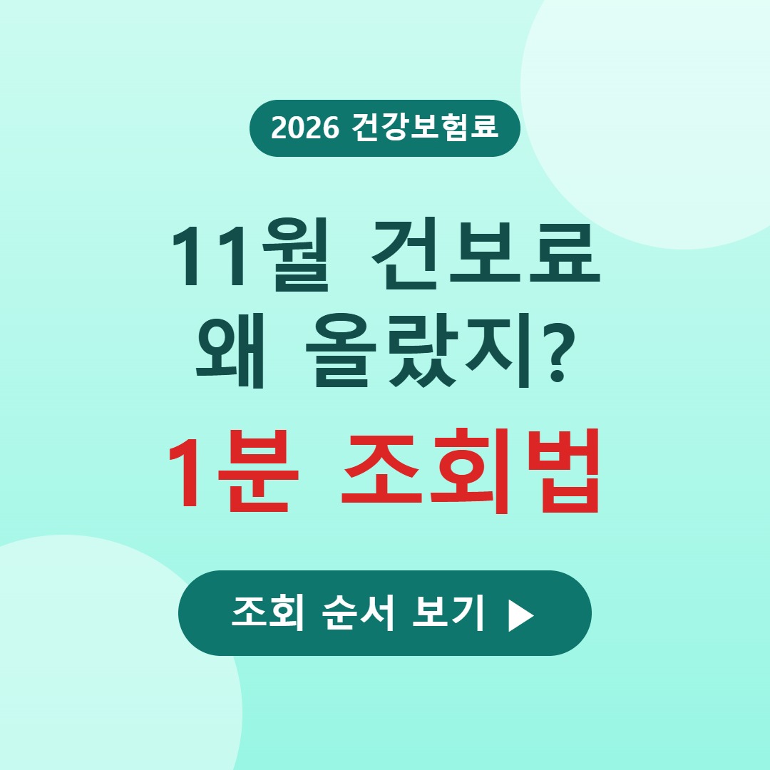 11월 건강보험료 왜 올랐지 1분 조회 방법