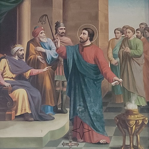 위 그림은 대구대교구 성 유스티노 신학교 안에 있는 성 유스티노 그림입니다. 제가 지난 2025년 6월 22일 성 유스티노 신학교를 순례하면서 직접 찍은 사진입니다.