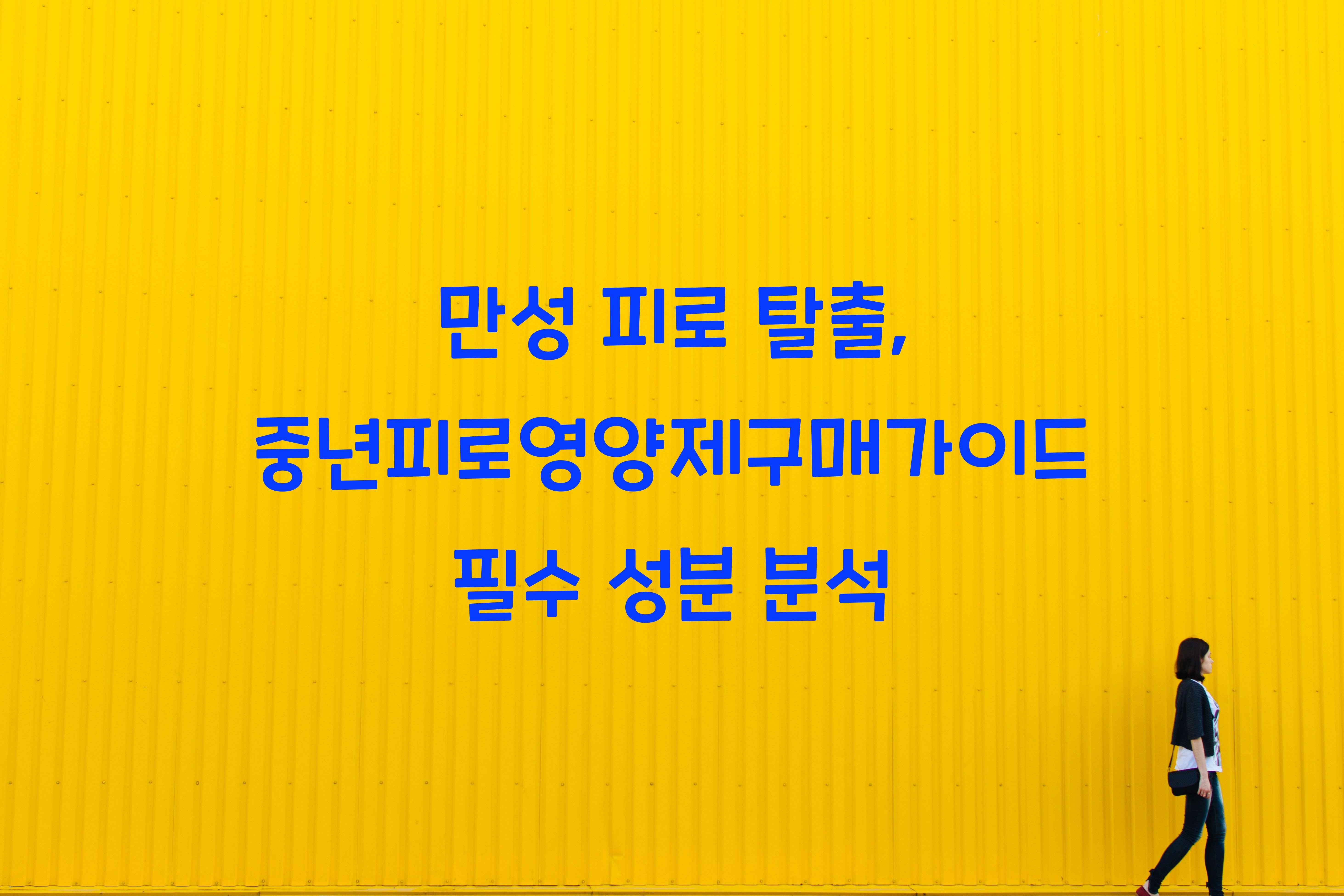 중년피로영양제구매가이드