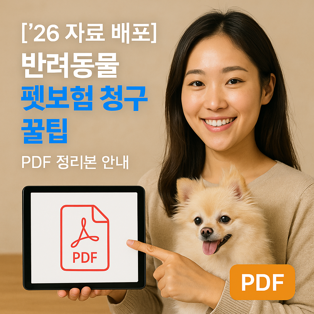 [&rsquo;26 자료 배포] 반려동물 펫보험 청구 꿀팁 ｜ PDF 정리본 안내