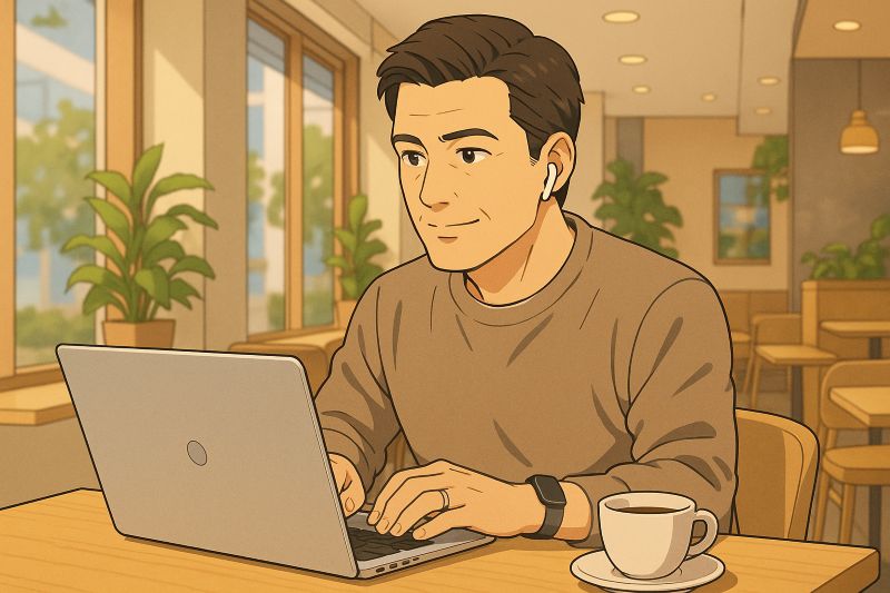 젊은 감각으로 자기계발과 소비를 즐기는 40대 직장인 모습