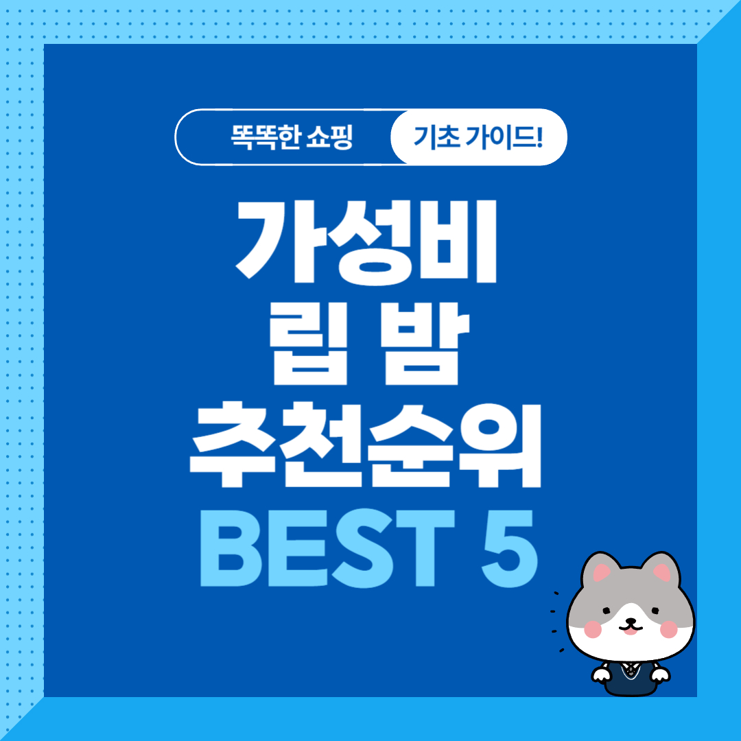 가성비 립밤 추천 순위 비교