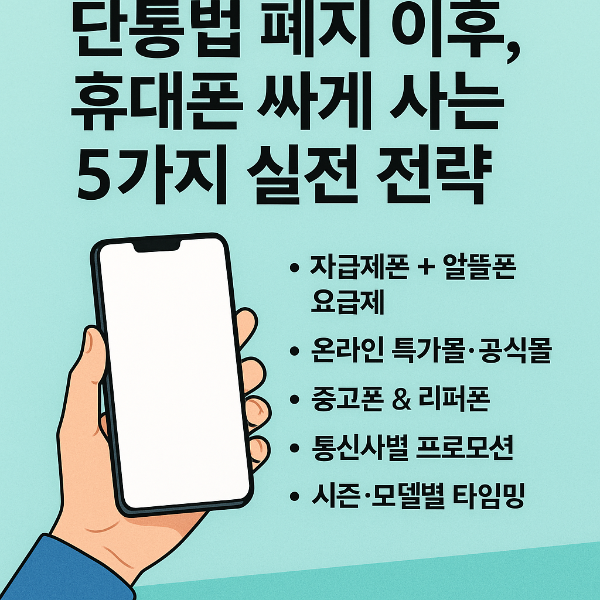 단통법 폐지 이후, 휴대폰 싸게 사는 5가지 실전 전략