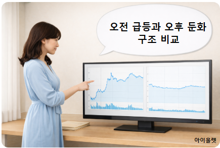 시간대별 수급 분포를 비교하는 분석