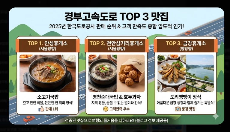 2026 설날 귀성길 휴게소 맛집 BEST 10