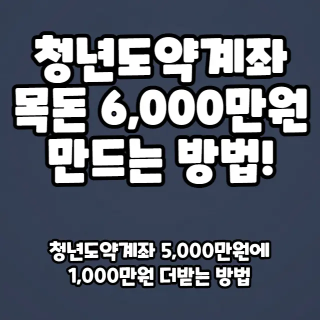 청년도약계좌-지자체청년통장-6,000만원만들기