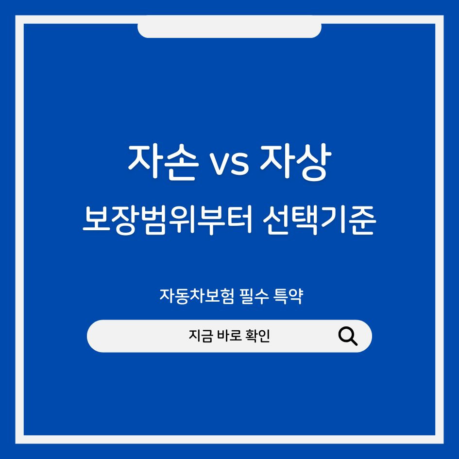 자동차보험 자손 자상 보장 비교 일러스트