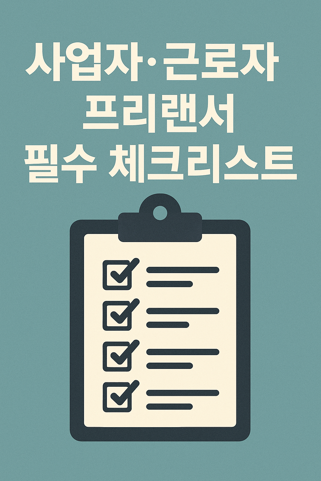 사업자&middot;근로자&middot;프리랜서 필수 체크리스트(보험, 연말정산)