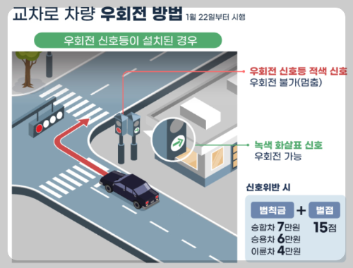 우회전 횡단보도 신호위반