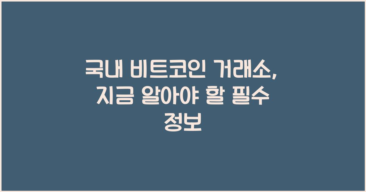 국내 비트코인 거래소