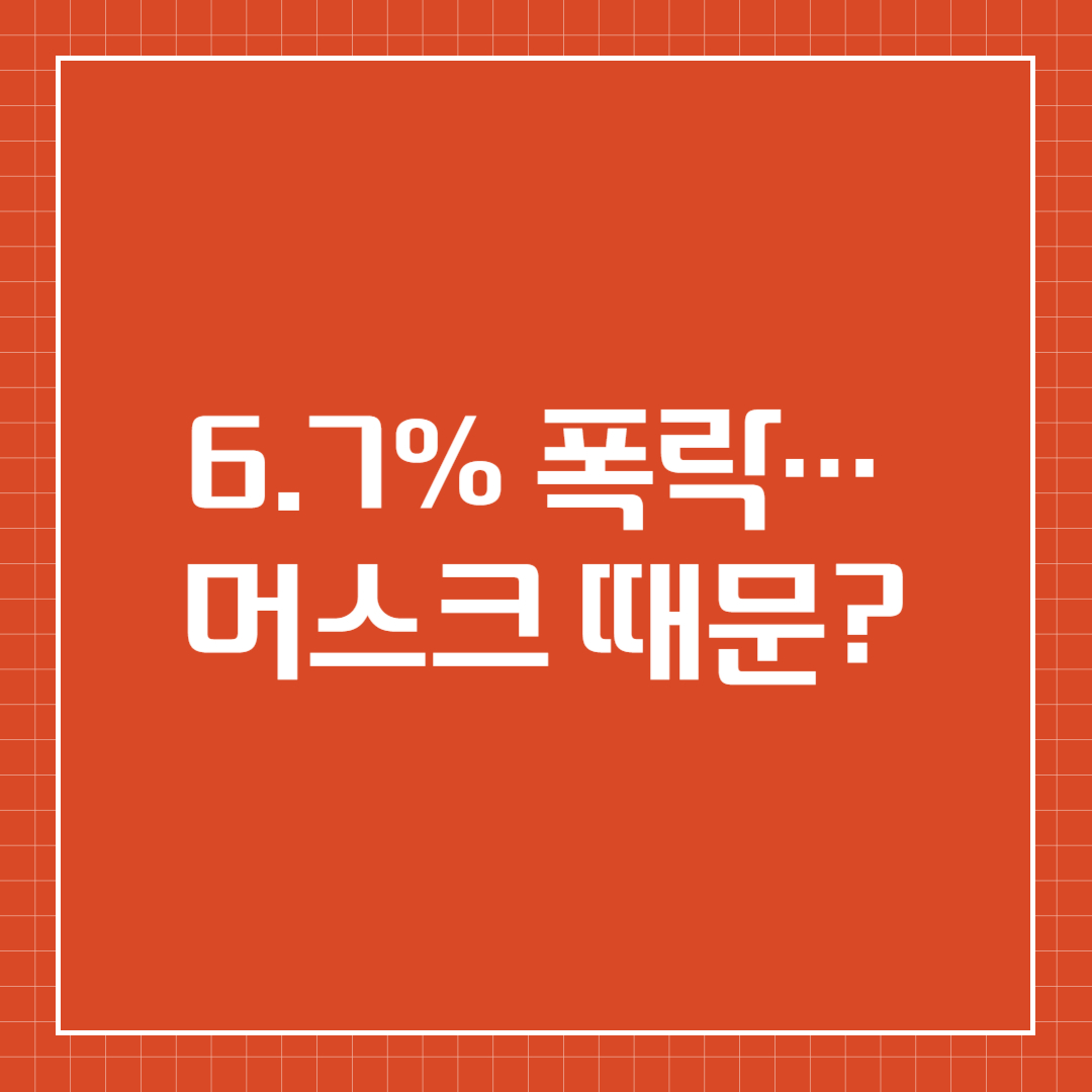 6.7% 폭락… 머스크 때문?