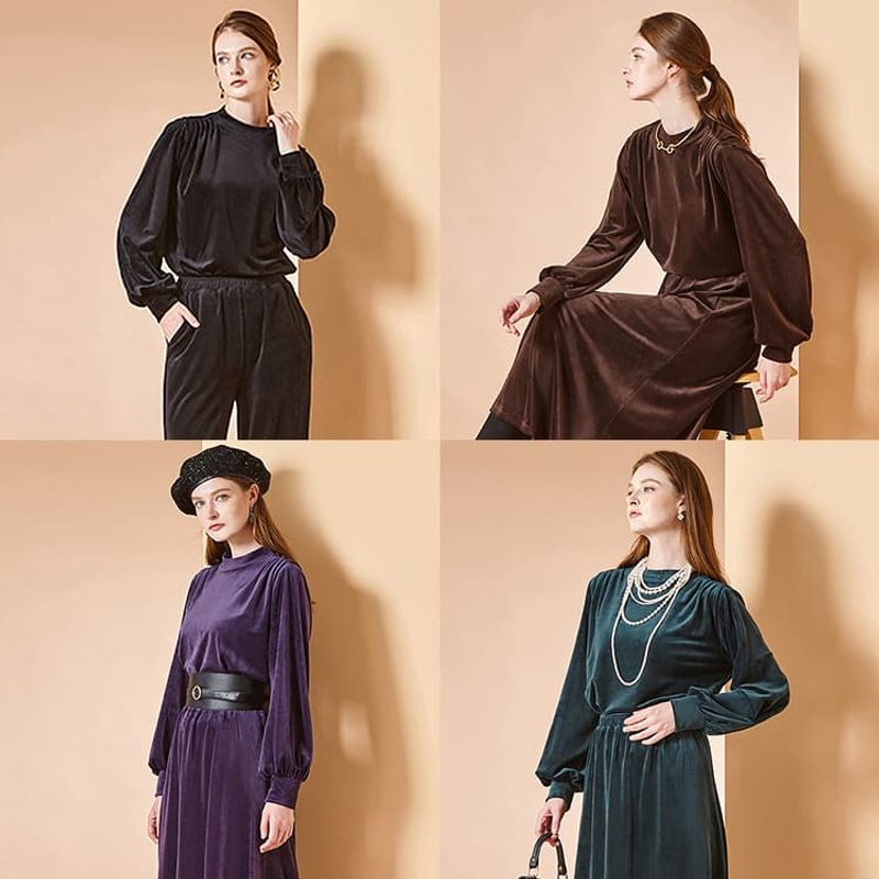 르샵 벨벳 셋업 4종 세트