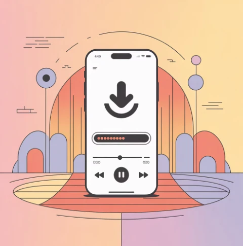 멜론 다운로드 서비스 특징 예시 일러스트