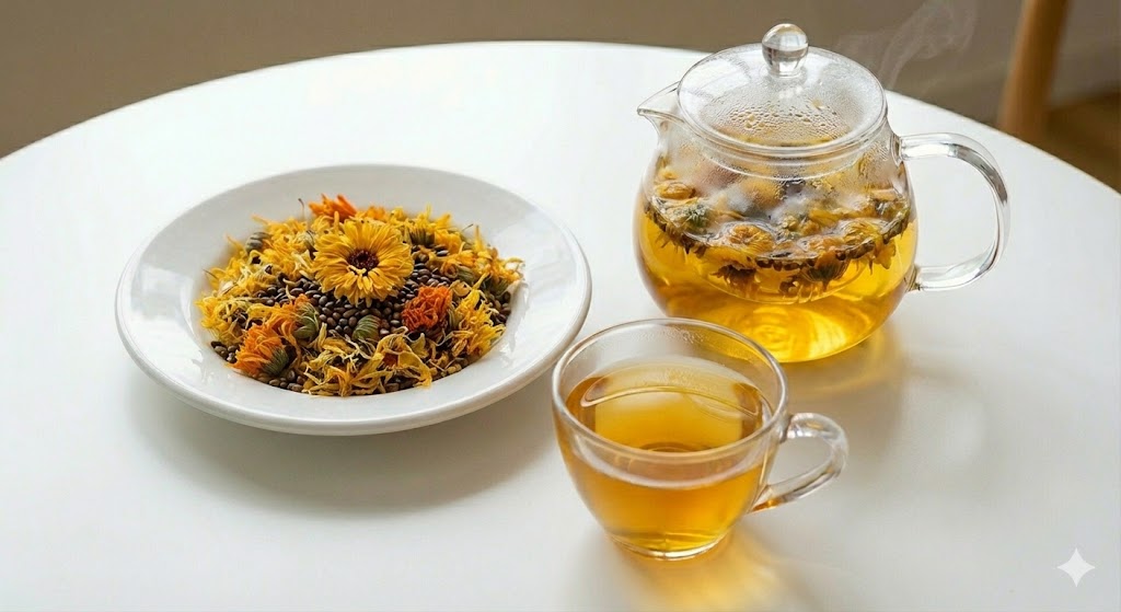 간의 열을 내리고 충혈된 눈과 안구건조증을 효과적으로 다스려 맑은 눈을 되찾아주는 마리골드 결명자 안구 해독 블랜딩