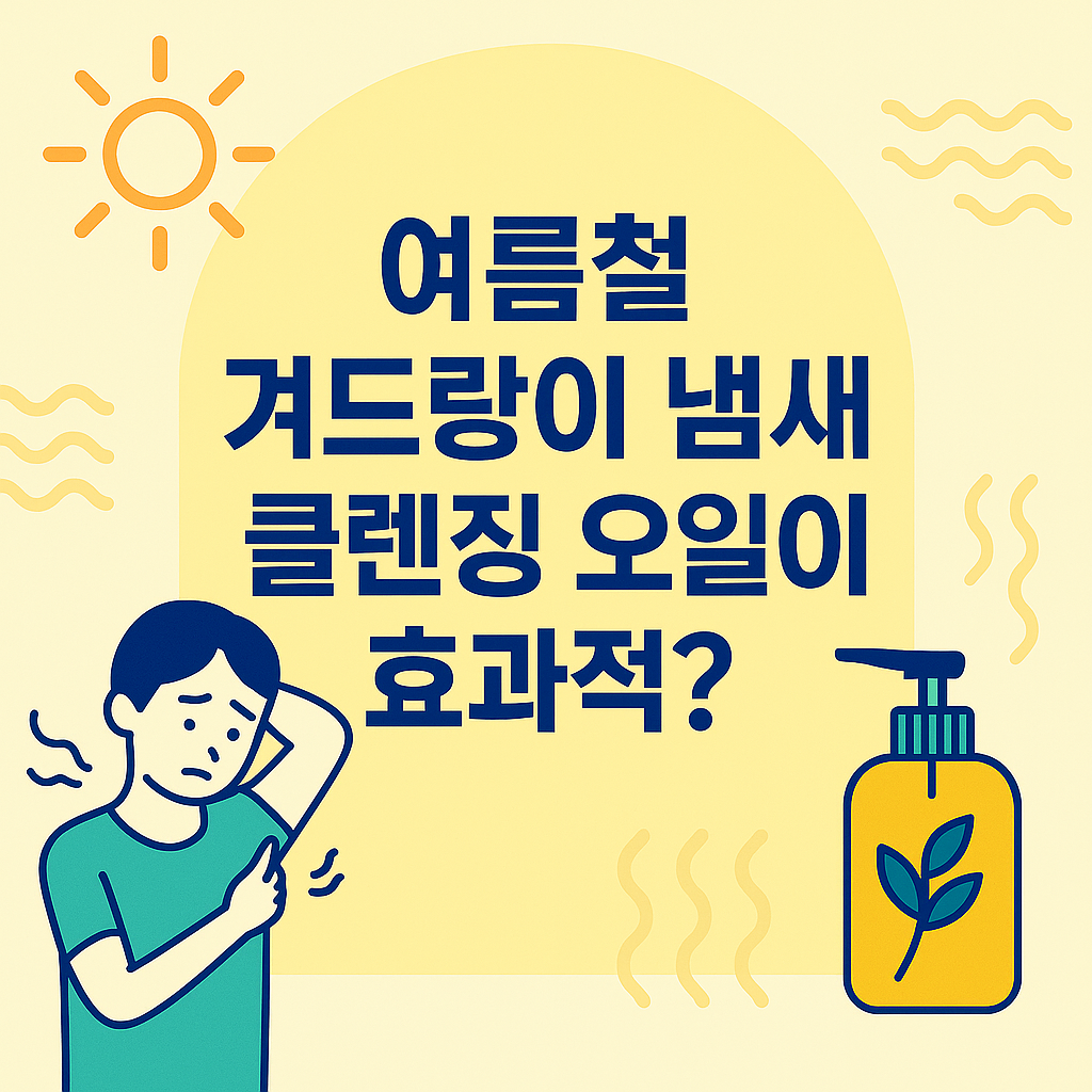 땀냄새에 고민하는 남성의 인포그래픽 이미지