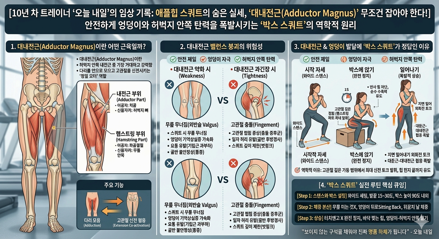 대내전근 무조건 잡아야하는 이유와 박스스쿼트의 연관성