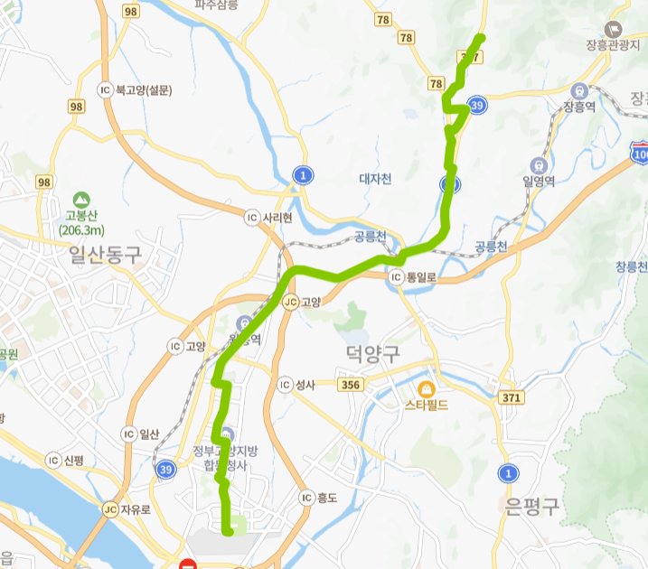 고양-850번-버스-노선-지도