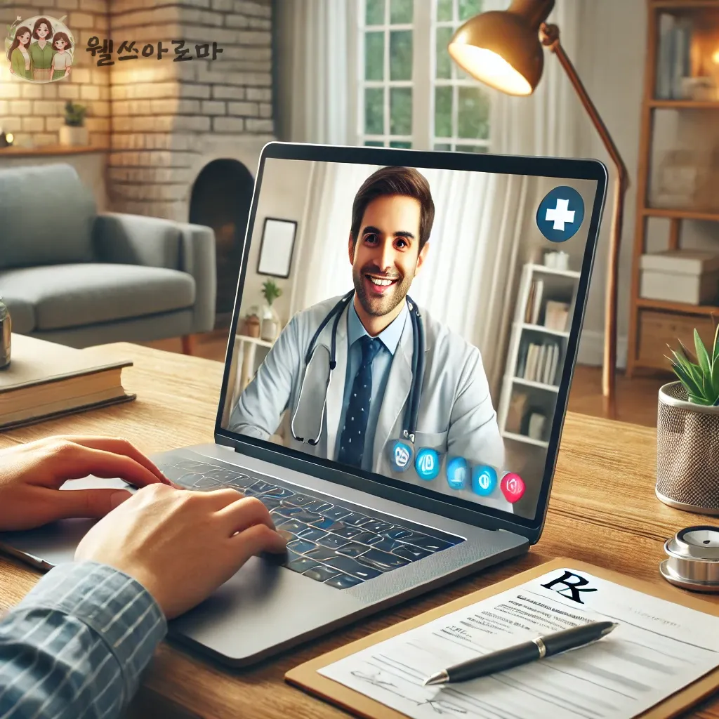 비대면진료-노트북화면-의사의모습