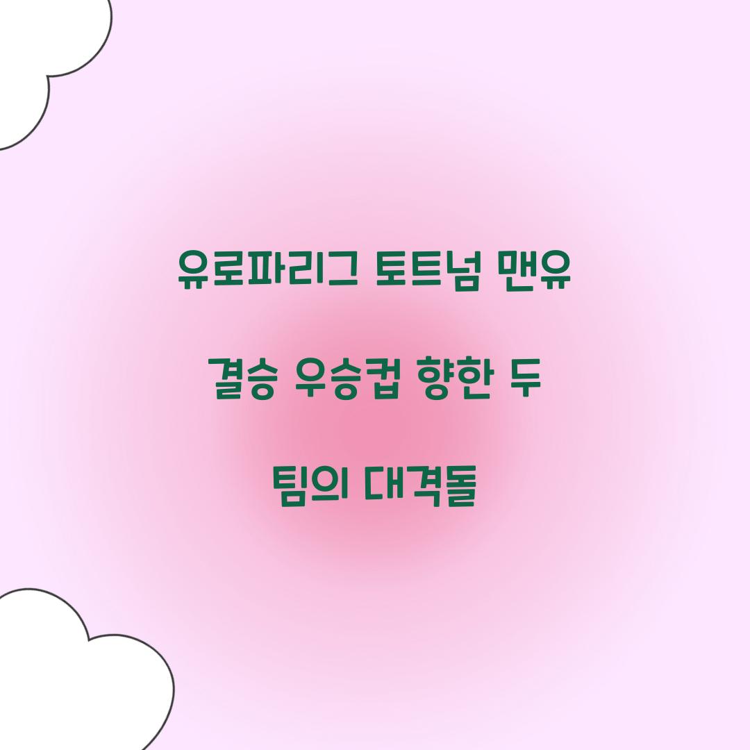 유로파리그 토트넘 맨유 결승