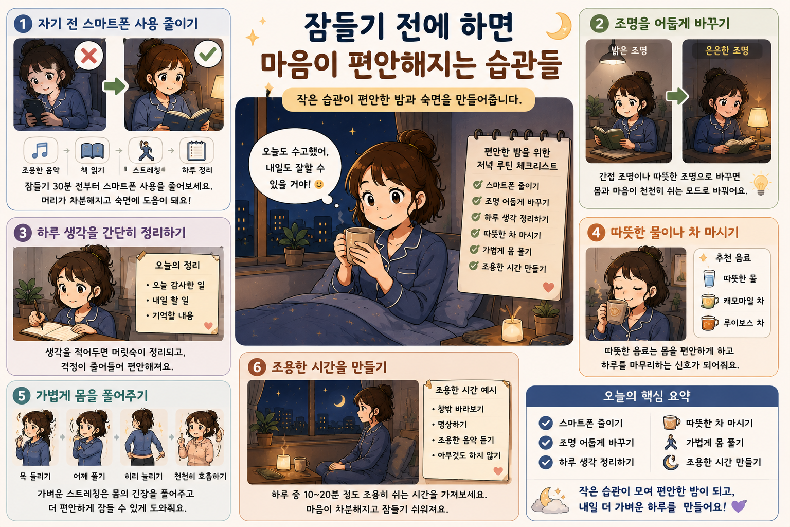 잠들기전 마음 편해지는 습관