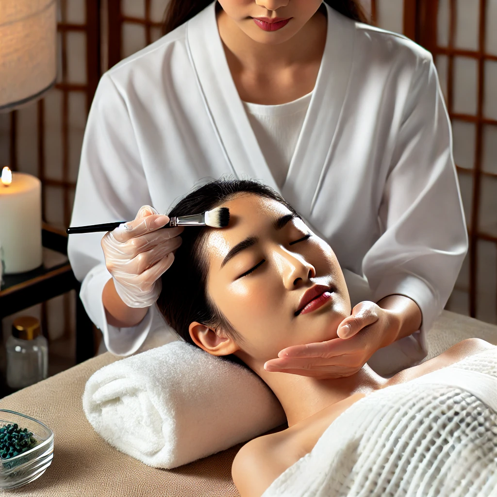 피부마사지 받는 여자