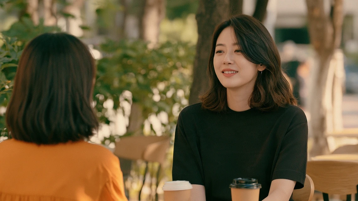 카페에서 웃으며 이야기 나누는 동호회 회원