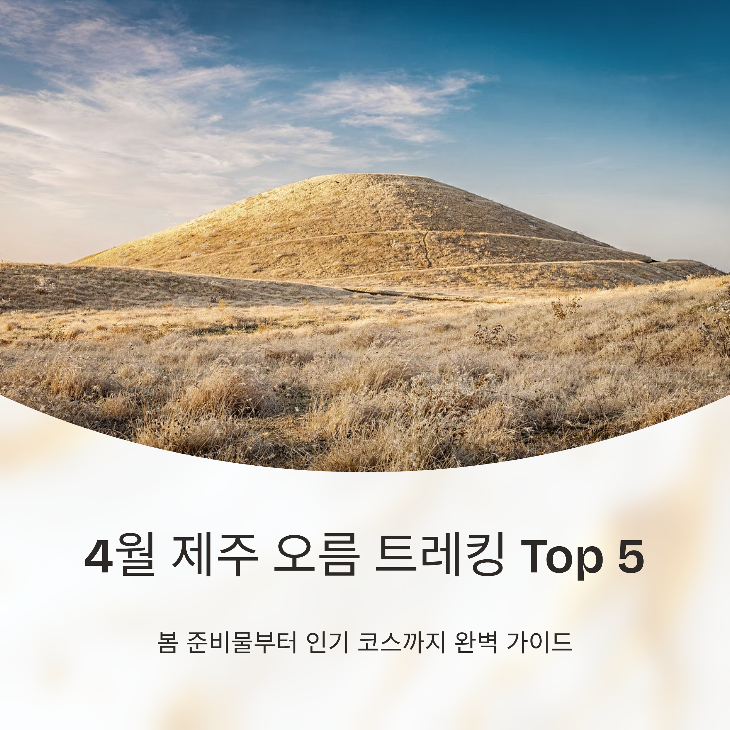 4월 제주 오름 트레킹 인기 코스 Top 5 봄 준비물부터 코스 추천까지 총정리