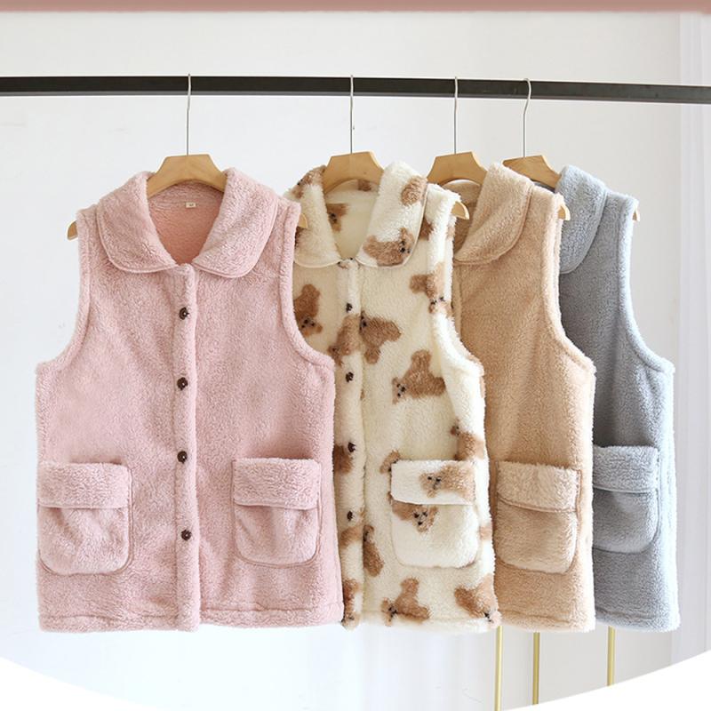 성인수면조끼 곰돌이 후리스 뽀글이 조끼 퍼 베스트